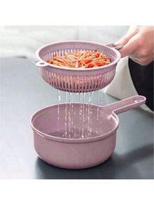 1pc/12-In-1 Multi-Functional Vegetable Chopper, Manual Carrot & Potato Grater/Slicer, Radish Shredder, Kitchen Tool, No Knife Skills Needed, Easy Vegetable Cutting, Time & Effort Saving, Wash & Cut All-In-One, Suitable Vegetable Chopper - Multicolor - View 3