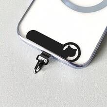 Conjunto de clipes metálicos vazados em formato de gato fofo, conector giratório em aço inoxidável, design em arco que não deforma a capa do celular, moderno e durável, adequado para diversos smartphones. - Multicolorido - Ver 12