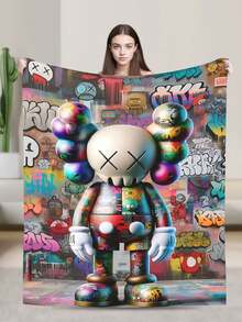 Kawss Kawaii Kaw  Blanket Flannel Blanket, Super Comfortable Winter Warm Blanket Summer Air Conditioning Blanket, Soft And Light Bed Sofa Decoration, Not Easy To Shed, - màu đen - Xem 1