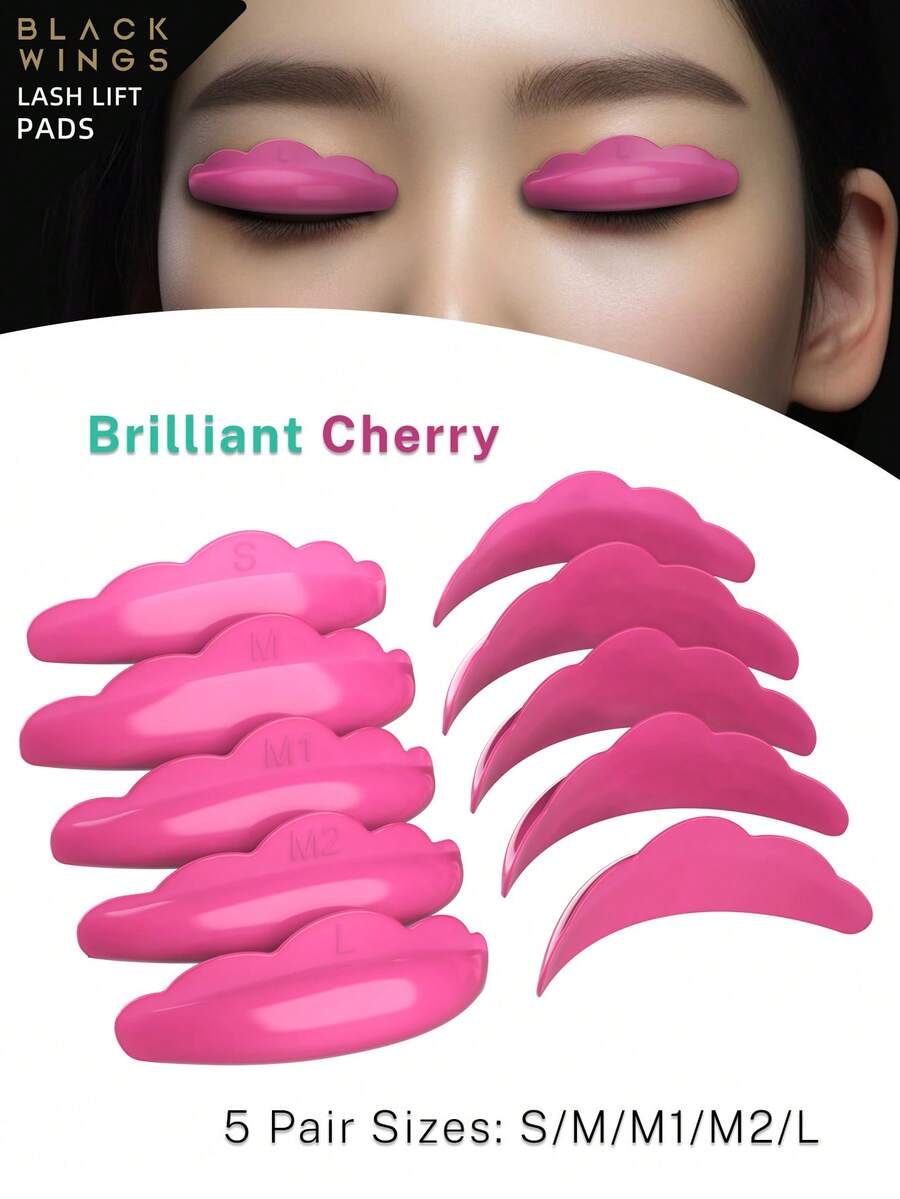 BLACKWINGS 5 Sets Reusable Eyelash Lift Kit, Eyelash Perming Pad, Silicone Eyelash Lift Pads, Eyelash Curler, Applicator, Eyelash Assist Tools, Eyelash Perming Pad, Silicone Eyelash Lift Pads, Eyelash Curler, Applicator, Eyelash Assist Tools, Eyelash Lift Perming Solution, Eyelash Lift Tools Set, Silicone Eyelash Curler, Eyelash Lift Rod, Makeup Beauty Tools, Makeup Accessories, Reusable Eyelash Lift Pads