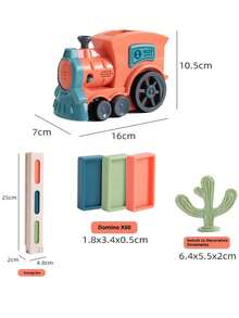 多米诺骨牌车，益智自动发货授权小型电动积木火车，男孩玩具，儿童玩具，儿童玩具，女孩玩具