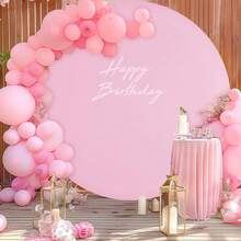 eluckya 1Pc180/200/220cm Pink Round Wedding Arch Cover, Suitable For Round Arch Supports, Wrinkle-Resistant Stretch Spandex Fabric, Is The Perfect Backdrop For Birthdays, Romantic Weddings, Fall Decorations, Home Décor, Holiday Parties, Photography Backdrops, Christmas Decorations, Bridal Showers, And Thanksgiving (Arch Support Not Included). - Hồng - Xem 1