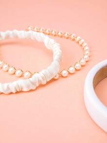 Hatastic 3pcs Women Hair Accessories Headbands, Summer Stylish Hair Hoops, Headwraps For Ladies,Hairband,Hairband,Hair Hoop Gifts - White - View 4