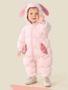 mini bala Baby Down Snowsuit, Thick Triple-Proof Fabric, 2025 New Warm Style - White Red - View 2