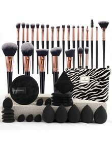 化妆刷套装，56/42件专业化妆工具套装，带洗刷袋，粉底化妆刷套装，眼部和面部化妆刷及工具，适合初学者和专业人士。 - 彩色 - 查看 13