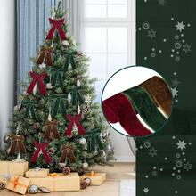 1Roll Christmas Silk Velvet RibbonDIY Cake Gift Decoration Wedding Invitation Bracelet Flower Hand Teared Velvet Ribbon, Vintage Velvet Wrapping Ribbon Raw Edge Fringe Ribbon For Bow Wreath Wrapping Floral Bouquets(Wine Red/Green) - Multicolor - View 5