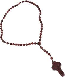 Rosario de Madera Católico Fiel, Cuentas de Rosario Católico para Hombres, Collar de Rosario con Detalles Vivos y Finos, Rosario Clásico de Sándalo Marrón para Decoración, - 1 - Ver 10