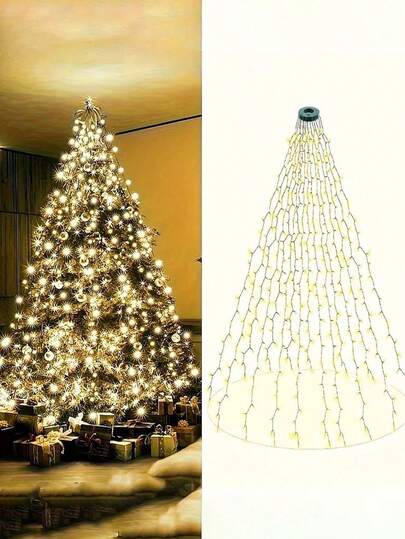 1 buc Lumină de Crăciun pentru Brad, Lumină decorativă pentru interior/exterior, Lumină de noapte LED de Crăciun, Design tip plasă, USB cu telecomandă, Pentru decorarea Bradului de Crăciun, Decor pentru petrecere acasă, Grădină, Patio, Terasă, Decor de nuntă, Potrivită pentru Crăciun, Ziua Îndrăgostiților, Ziua Mamei, Ziua Tatălui, Înapoi la școală, Poate fi folosită ca și cadou de sărbători, Cadou de ziua de naștere, Cadou de casă nouă, Cadou de nuntă