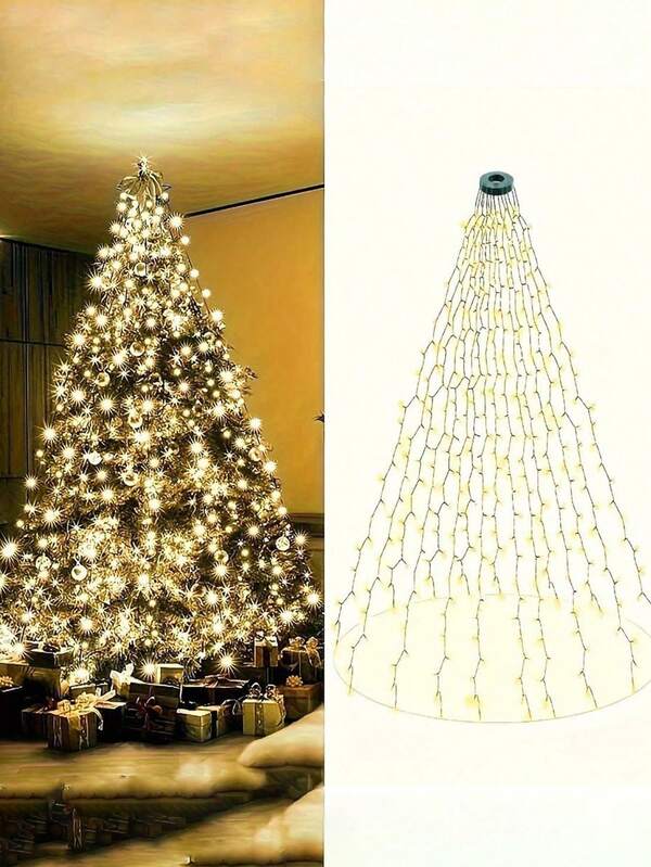 1 قطعة إضاءة شجرة عيد الميلاد، إضاءة ديكور داخلي/خارجي، إضاءة ليد ليلية لعيد الميلاد، تصميم شبكي، USB مع جهاز تحكم عن بعد، لتزيين شجرة عيد الميلاد، ديكور حفلات المنزل، الحديقة، الشرفة، الحفلات، مناسبة لعيد الميلاد، عيد الحب، عيد الأم، عيد الأب، عودة إلى المدرسة، يمكن استخدامها كهدية عيد، هدية عيد ميلاد، هدية تدشين المنزل، هدية زفاف