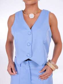 Tailored Vest Vest112214 - 淺藍色 - 查看 5