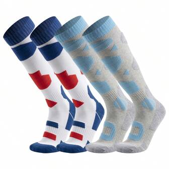 1 Pair Winter Ski Socks, Unisex Outdoor Warm Socks - Thick Hiking Snow Socks High Tube Trekking Socks - Moisture-Wicking Durable Warm