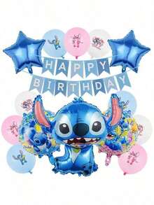 Lilo&Stitch Pink And Blue Foil Balloon Birthday Party Supplies DIY Home Party Decorations