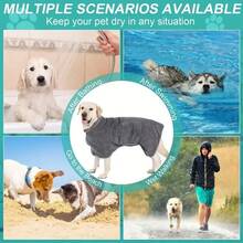 1件寵物狗超吸水浴袍和腰圍浴巾