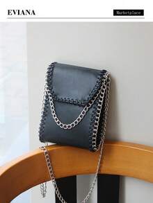 2025新款时尚手提包迷你大容量手机包轻便休闲便携朋克风小众手工抽绳链条Y2K单肩斜挎小包女钱包迷你钱包小钱包挂绳 - 彩色 - 查看 2