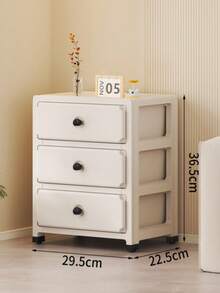 1个带隐藏式滚轮的可移动储物柜，米色客厅储物柜，带抽屉的家用储物柜，适用于客厅、厨房、卧室床头柜