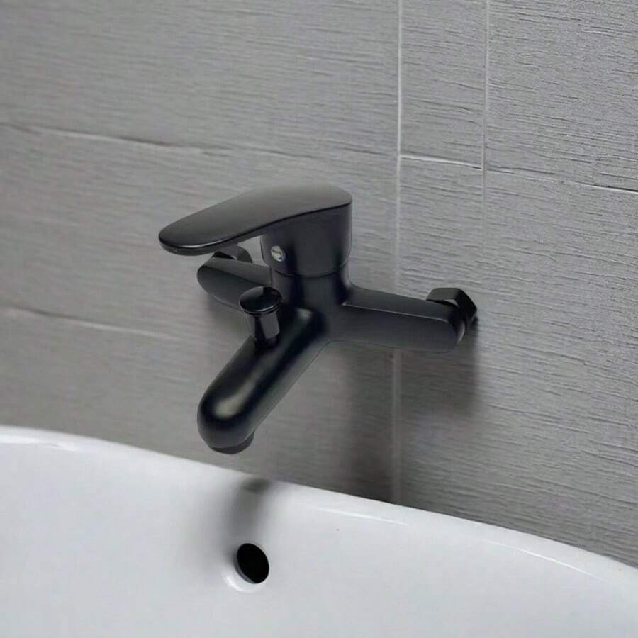Wall Mounted Bath Shower Faucets Household Bathtub Faucet Multifunctional Outlet Hot And Cold Mixer Tap Black Bathroom Faucet Bathroom Accessories Bathroom Tools - Multicolor - View 1