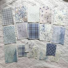 100PCS Vintage Floral Scrapbook Paper, Textured Paper Assorted Set, Special Papers Label Junk Journal Diary Journal Embellishment Supplies Blue - 藍色 - 查看 2