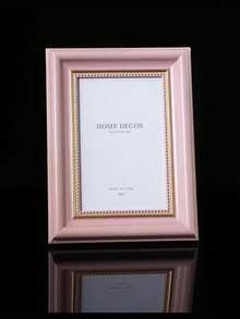 1pc Vintage Style Photo Frame, Pink And Brown With Gold Decorative Accents, Minimalist Fashion Photo Frame, Fits 4x6, 5x7, 6x8, 8x10, A4 Inch Photos, Vertical Desktop Photo Frame, Rectangular, Wall-Mounted Decorative Frame, Suitable For Room Decor, Bedroom Decor, Wedding Photos, Couple Photos, Family Photos, Valentine's Day Gift, Mother's Day Gift, Housewarming Gift, Birthday Gift, Wedding Decor, Art Wall Decor, Back To School Gift, Graduation Gift, Picture Frame - Multicolor - View 2