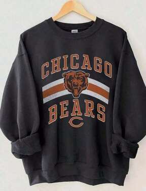 Sweaters For WomenVintage Chicago- Football Crewneck Sweatshirt, Football T-Shirt, Chicago Game Day ,  SweatshirtLoose And Comfortablewomen Winter Clothes