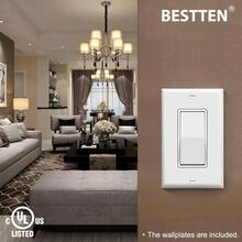 30 Pack Single Pole Decorator Light Switch Rocker Paddle Wall Switch For Home And Office Lighting Control On/Off Interrupter With Wall Plate Suitable For 15A 120/277V Circuits UL Listed Safety Certification White Finish For Seamless Interior Decoration - SinglePole - View 2