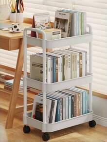 Practical Plastic Rolling Cart With Swivel Wheels, Storage Shelving Unit, Utility Cart For Kitchen, Office, Living Room, Bathroom, Snack And Toy Organizer, Movable Storage Rack With Wheels, Ideal For Home And Office Organization, Holiday & Kids Gift