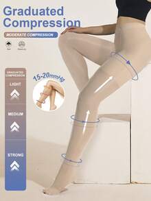 女士舒适塑形弹力紧身裤，支撑性强且性感塑形的运动紧身裤 - 杏色 - 查看 8