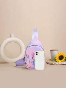 1pc Nylon Zipper Closure Fashion Cute Cartoon Mermaid Unicorn Mini Chest Bag, Niche Design Adjustable Shoulder Strap Change Lipstick Crossbody Bag Suitable For Daily Use, Bag, Suitable For Teenagers Shopping, Commuting, Daily Use, Give As A Gift - Cartoon Chest Bag - View 10