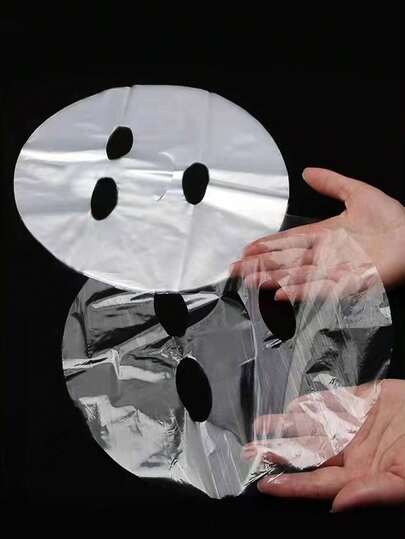 100/200/500/1000pcs Disposable Plastic Face Mask Covers, Transparent Mask Packaging Paper For Moisture Retention, Plastic Mask Sheets For Home And Salon Use