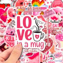 50pcs Valentine's Day Pink Heart Stickers, Cute Cartoon Stickers, Bulk Sticker Pack, Waterproof Vinyl Stickers For Water Bottles, Tumblers, Guitars, Luggage, Phones, Laptops, Skateboards, Gifts - Multicolor - View 4