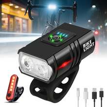 Bike Light Set ,USB - Rechargeable Lights,Easy To Install, Lights With Multiple Lighting Modes,DIBMS Ebike , Rechargeable Bicycle Light IPX5 Waterproof ,6 Light Modes, Super Bright Bike Lights Lumen Super Bright Bikelights Smart Bikelights-Bike Accessories\Bike Light\Flashlight\Bikebike Stuff - M00002 - View 9