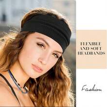 1pc Women's Knitted Ribbed Headband, Simple Autumn/Winter Fashion Hair Band, Black Color, Suitable For Washing Face, Sports Head Wrap Winter Hair Accessories - Multicolor - View 12