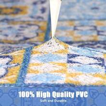 Tapete de ducha antideslizante azul claro, 20x 36 pulgadas, esponja de PVC para ducha, bao, tina para zonas hmedas con superficie de patrn floral, secado rpido - 36" x 20" (rectangular) - Ver 7