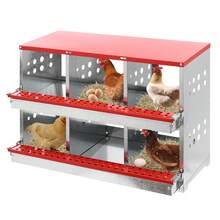 YUNRUX Chicken Nesting Boxes, 6-Hole Nesting Box For Chickens, Laying Box For Chickens - Red - View 1