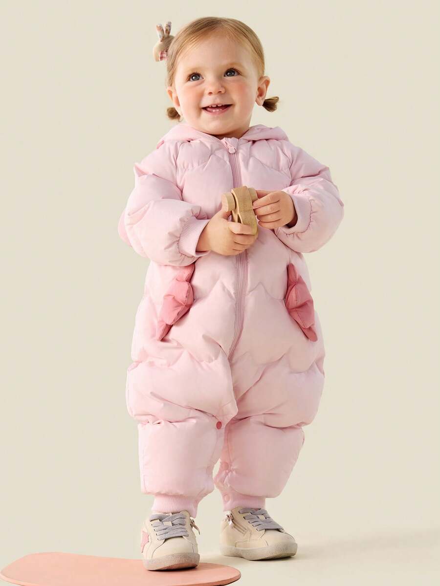 mini bala Baby Down Snowsuit, Thick Triple-Proof Fabric, 2025 New Warm Style - White Red - View 1