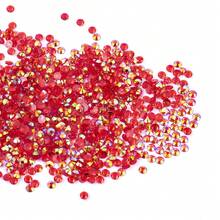 500 hạt nhựa giả đá đáy phẳng trong suốt óng ánh, phụ kiện làm đồ trang sức tự làm - Nhiều màu - Xem 13