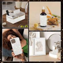 FULZTET Bling Sheet Self Adhesive, 2 Mm Sticky Gem Sticker Crafts, Pink Sheet Adhesive, Glitter Sticker Car Arts Wedding Party Decoration, 9.4x. 9 Inch - White Pearl + Ab Rhinestone - View 5