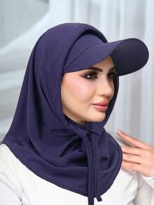 1 Set New Cycling Neck Gaiter Sun Protection Combo, Ribbed Beanie Hat, UV Protection Neck Warmer Headband Set - Multicolor - View 6