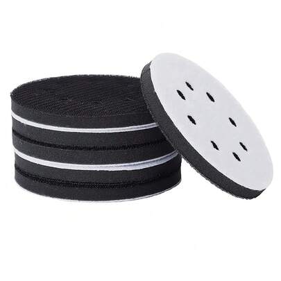 6PCS 5 Inch(125mm) 8-Hole Soft Sponge Interface Pad For Sanding Pads And Hook&Loop Sanding Discs For Surface Polishing