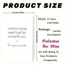 "You're Amazing" Adult Reminder Card - Motivational Message For Self - Appreciation (Includes Envelope) - Multicolor - View 4