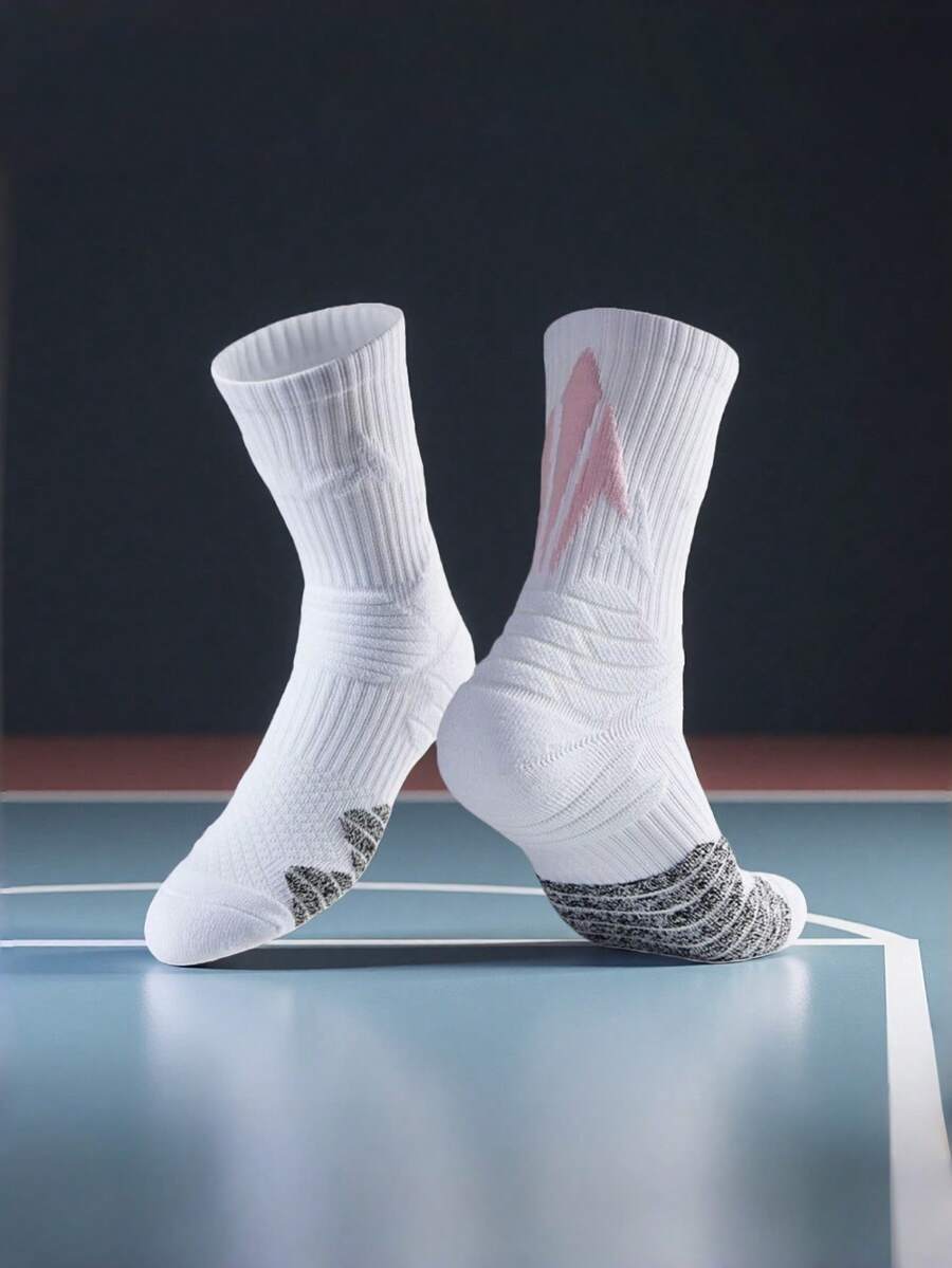 3/1 Pair, Men's Mid Tube Socks, Men's Sports Socks, Men's Badminton Socks, Sports Training Socks, Women's Sports Socks, Practical Professional Basketball Socks, Football Socks, Badminton Socks, Towel Bottoms, Sports Running And Long-Distance Running Socks, Suitable For Youth/Students/Sports Outfits - Multicolor - View 1