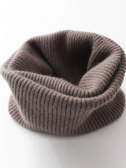 1pc Unisex Autumn/Winter Warm Wool Neck Gaiter, Thick Knitted Neck Warmer Scarf, Fashion Versatile Neck Wrap For Women