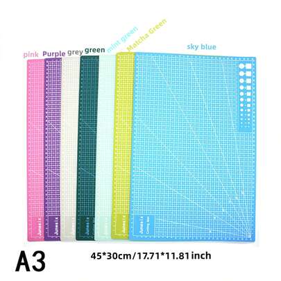 1pc A3/A4/A5 Double-Sided Cutting Mat With Grid Lines And Measurement Marks - Durable PVC Crafting Mat, Non-Slip & Self-Healing, Suitable For Precise Cutting, Engraving, Baking, Pottery - Ideal For Crafters, Office & School Supplies, Craft Cutting Mat, Paper Arts