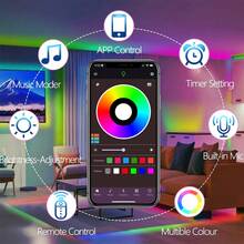HBOWMDJIA 3ft-100ft Led Strip Lights With Music Sync Color Change, With App And 44 Key Remote Control, Timing Settings, Brightness Adjustment, Easy To Install, Led Lights Suitable For Bedroom, Room, Living Room, Home Decor, Halloween Party Party Atmosphere Decoration, Christmas Decor - Ánh sáng nhiều màu - Xem 3