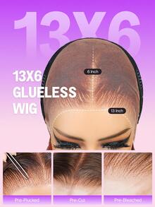 MEGALOOK Gradient Brown Big Wave Lace Front Wig 13x6 Glueless Drawstring 100% Human Hair Pre-Cut Ear To Ear Lace Pre-Plucked Hairline Invisible Knots 18-26 Inch 180% Density Beginner Friendly - Rooted & Ombre - View 5