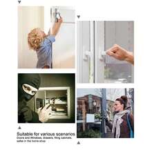 Sensor De Puerta Con Sirena Para Hogar Ventana Alarma Inteligente WIFI para Puertas y Ventanas, Sistema de Alarma por Sensor para Control Remoto inalámbrico para hogar - Blanco - Ver 8