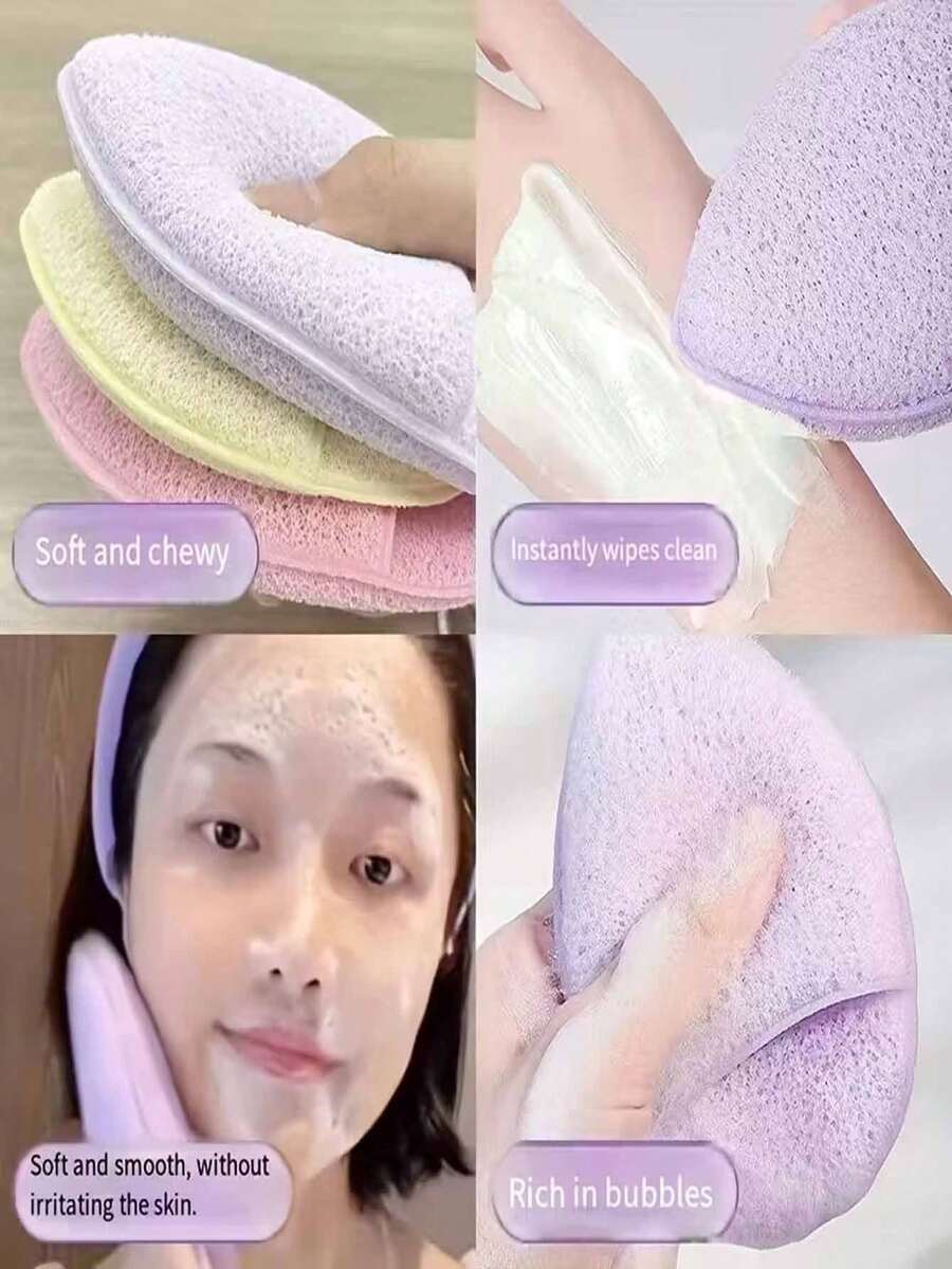 1 pieza Esponja de limpieza profunda del rostro - Desmaquillante suave y Almohadilla de limpieza facial beige, apta para todo tipo de piel beige (sensible, seca), libre de plástico, almohadilla de limpieza facial suave, unisex, rutina diaria de cuidado de la piel, herramienta de cuidado de la piel neutral, esponja libre de plástico - Multicolor - Ver 1