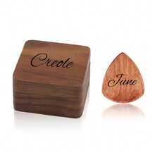 1 PC Personalized Guitar Picks, Custom Text Wooden Guitar Pick Case Box With Engraving, Wood Guitar Pick Organizer Music Gift For Guitarist Musician