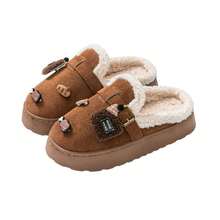 女士厚底保暖拖鞋，时尚户外穿着，防滑，毛绒内里，冬季、春夏皆宜，伴娘礼物，房间、卧室装饰，沙滩、旅行，男女皆宜，度假必备 - 彩色 - 查看 6