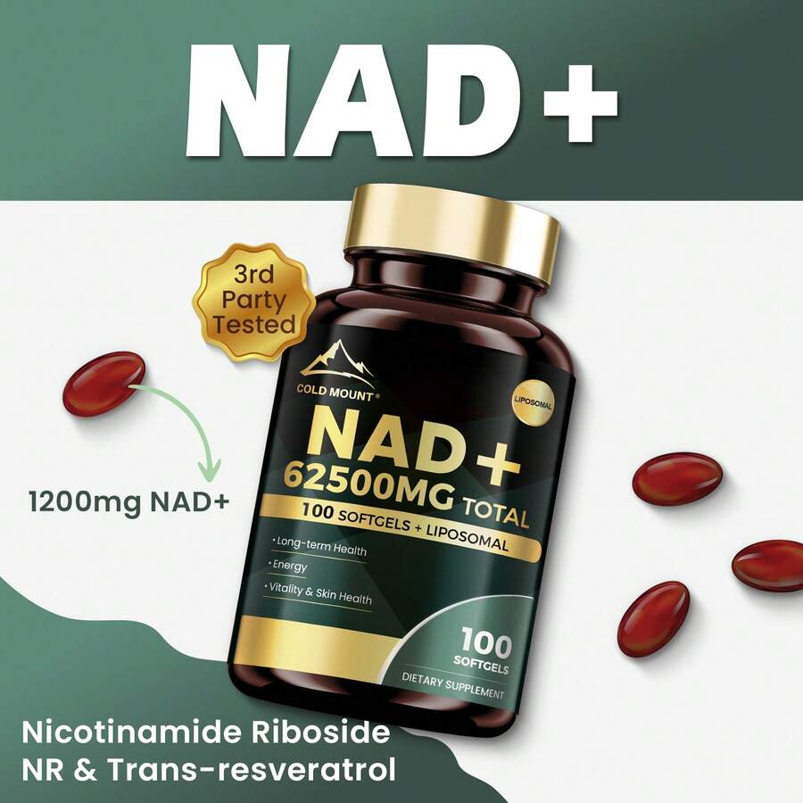 MEGNETA NAD+ Supplement 1200mg, Skin Health, Energy & Vitality, Scientific Formulation With Nicotinamide Riboside NR & Trans-Resveratrol, Suitable For Various Populations, 100 Capsules - One bottle - Trial stage - 查看 1