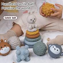 Baby Soft Rubber Cube Building Blocks Stacking Rings Sensory Squeeze Ball Toys - Multicolor - View 3